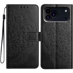 Mobigear Mandala iPhone 18 Pro Étui Portefeuille - Noir