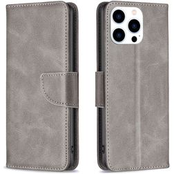 Mobigear Excellent Housse iPhone 16 Pro Max Etui Porte-Monnaie - Gris