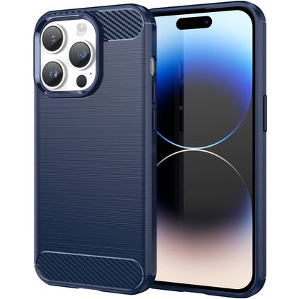 Mobigear Brushed Slim Coque iPhone 15 Pro Max Coque arrière en TPU Souple - Bleu