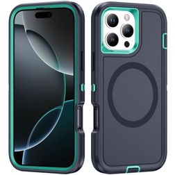 Mobigear Rugged Mag Coque iPhone 16 Pro Max MagSafe Coque arrière Rigide Anti-Chocs - Dark Blue