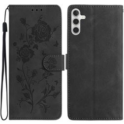 Mobigear Flowers Housse Samsung Galaxy A17 Etui Porte-Monnaie - Noir
