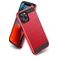 Mobigear Brushed Armor Coque iPhone 12 Pro Max Coque arrière Rigide Anti-Chocs - Rouge