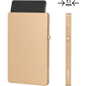 Valenta Cardprotector Porte-cartes Aluminium - 5 cartes - Compatible MagSafe - Or