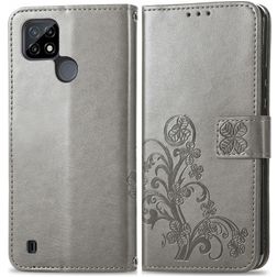 Mobigear Clover Housse Realme C25Y Etui Porte-Monnaie - Gris