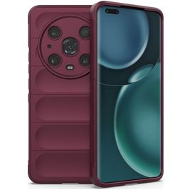 Mobigear Bumpy Coque HONOR Magic 4 Pro Coque arrière en TPU Souple - Bordeaux