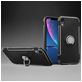 Mobigear Armor Ring Coque iPhone XR Coque arrière Rigide Anti-Chocs avec Anneau-Support - Noir