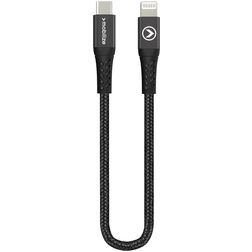 Mobilize Strong Nylon - Câble USB-C vers Apple Lightning 0.2 mètre - Noir