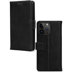 Mobilize Wallet iPhone 14 Pro Max Cuir véritable Étui Portefeuille - Noir