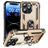 Mobigear Armor Ring Coque iPhone 15 Pro Max Coque arrière Rigide Anti-Chocs avec Anneau-Support - Or