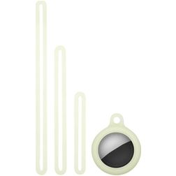Mobigear Lanyard Coque Apple AirTag Coque en Silicone Souple - Blanc