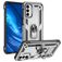 Mobigear Armor Ring Samsung Galaxy M23 Plastique rigide Coque arrière Antichoc avec bague de maintien - Argent
