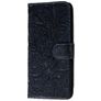 Mobigear Flowers Housse Motorola Moto E6s (2020) Etui Porte-Monnaie - Dark Blue
