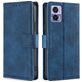 Mobigear Croco Housse Motorola Edge 30 Neo Etui Porte-Monnaie - Bleu