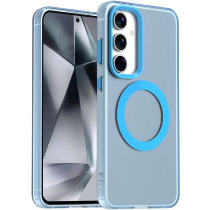 Mobigear Shockproof Coque Samsung Galaxy S24 FE MagSafe Coque arrière Rigide - Bleu