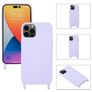 Mobigear Lanyard iPhone 14 Pro Max Coque avec cordon en Silicone - Violet