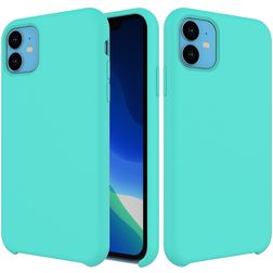 Mobigear Rubber Touch Coque iPhone 11 Coque arrière en Silicone - Turquoise
