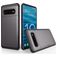 Mobigear Card Coque Samsung Galaxy S10 Plus Coque arrière Rigide Anti-Chocs avec Porte-Cartes - Gris
