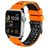 Mobigear Aero Armor Bracelet Silicone pour Apple Watch Fermeture boucle ardillon - 49/46/45/44 mm - Orange / Noir