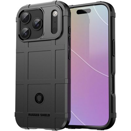 Mobigear Rugged Shield Coque iPhone 18 Pro Coque arrière en TPU Souple Anti-Chocs - Noir