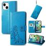 Mobigear Clover Housse iPhone 15 Plus Etui Porte-Monnaie - Bleu