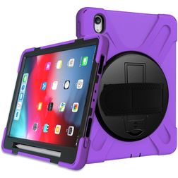 Mobigear SureGrip XGuard Coque iPad Pro 11 Pouces (2025) Coque arrière en Plastique rigide,Silicone + Porte-crayon + Bandoulière + Support Amovible - Violet