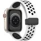 Mobigear Sport Plus Mag Bracelet Silicone Apple Watch Fermeture magnétique - 42/41/40/38 mm - Noir / Blanc