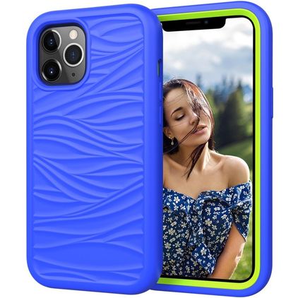 Mobigear Wave Coque iPhone 12 Pro Max Coque arrière Rigide Anti-Chocs - Bleu