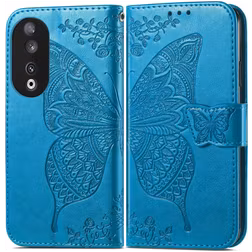 Mobigear Butterfly Housse Honor 90 Etui Porte-Monnaie - Bleu
