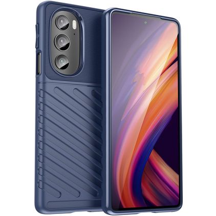 Mobigear Groove Coque Motorola Edge 30 Pro Coque arrière en TPU Souple - Bleu