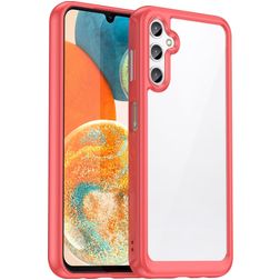 Mobigear Crystal Coque Samsung Galaxy A54 Coque arrière Rigide - Transparent / Rouge