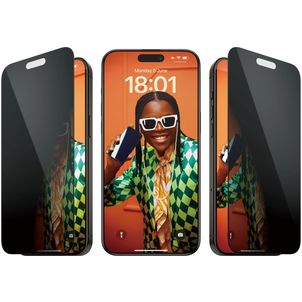 PanzerGlass Ultra-Wide Fit iPhone 15 Pro Max Verre trempé Protection d'écran Confidentialité - Compatible Coque + Cadre d'installation