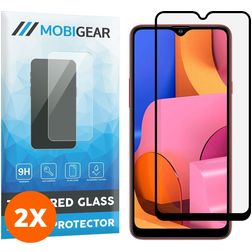 Mobigear Premium Samsung Galaxy A20s Verre trempé Protection d'écran - Compatible Coque - Noir (Lot de 2)