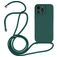 Mobigear Lanyard iPhone 14 Pro Coque avec cordon en Silicone - Vert foncé