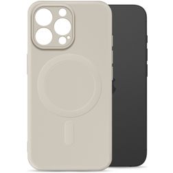 My Style Protective Flex Coque iPhone 15 Pro MagSafe Coque arrière en TPU Souple - Antique White