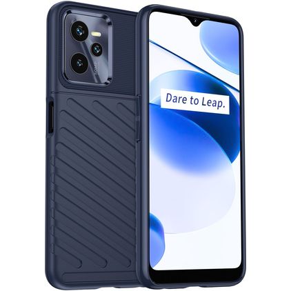 Mobigear Groove Coque Realme C35 Coque arrière en TPU Souple - Bleu