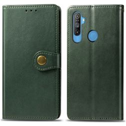 Mobigear Snap Button Housse Realme C3 Etui Porte-Monnaie - Vert