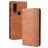 Mobigear Sensation Housse Motorola One Action Etui Porte-Monnaie - Cognac