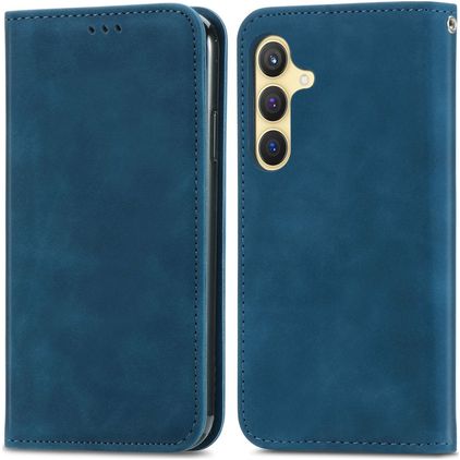 Mobigear Retro Slim Housse Samsung Galaxy S25 Plus Etui Porte-Monnaie - Bleu