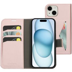 Mobiparts Classic Wallet Housse iPhone 15 Etui Porte-Monnaie - Rose