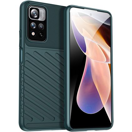 Mobigear Groove Coque Xiaomi Redmi Note 11T Coque arrière en TPU Souple - Vert