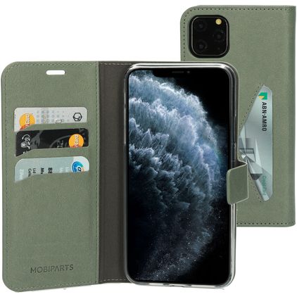 Mobiparts Classic Wallet Housse iPhone 11 Pro Max Etui Porte-Monnaie - Stone Green