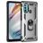 Mobigear Armor Ring Motorola Moto G60 Plastique rigide Coque arrière Antichoc avec bague de maintien - Argent
