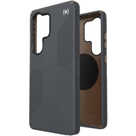 Speck Presidio2 Grip Magnet Coque Samsung Galaxy S25 Ultra MagSafe Coque arrière Rigide Anti-Chocs - Charcoal Grey