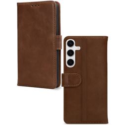 Mobilize Wallet Housse Samsung Galaxy S24 Etui en Cuir Véritable Porte-Monnaie - Marron