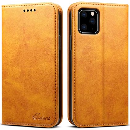 Suteni Art Housse iPhone 11 Etui Porte-Monnaie - Cognac