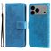 Mobigear Flowers Housse iPhone 17 Pro Max Etui Porte-Monnaie - Bleu