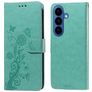 Mobigear Flowers Housse Samsung Galaxy S26 Plus Etui Porte-Monnaie - Vert