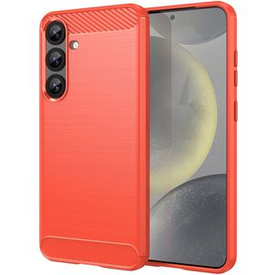 Mobigear Brushed Slim Coque Samsung Galaxy S25 Plus Coque arrière en TPU Souple - Rouge