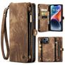 Caseme 008 Housse iPhone 14 Etui avec Coque Détachable Porte-Monnaie - Marron