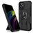 Mobigear Armor Stand iPhone 12 Pro Max Plastique rigide Coque arrière Antichoc avec béquille - Noir